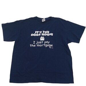 Funny Dog T Shirt Unisex Size L T Shirt Navy Blue Graphic Dog Lover Tee